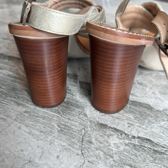 J Crew Metallic Marcie Leather Gold Sandals - Picture 4 of 5